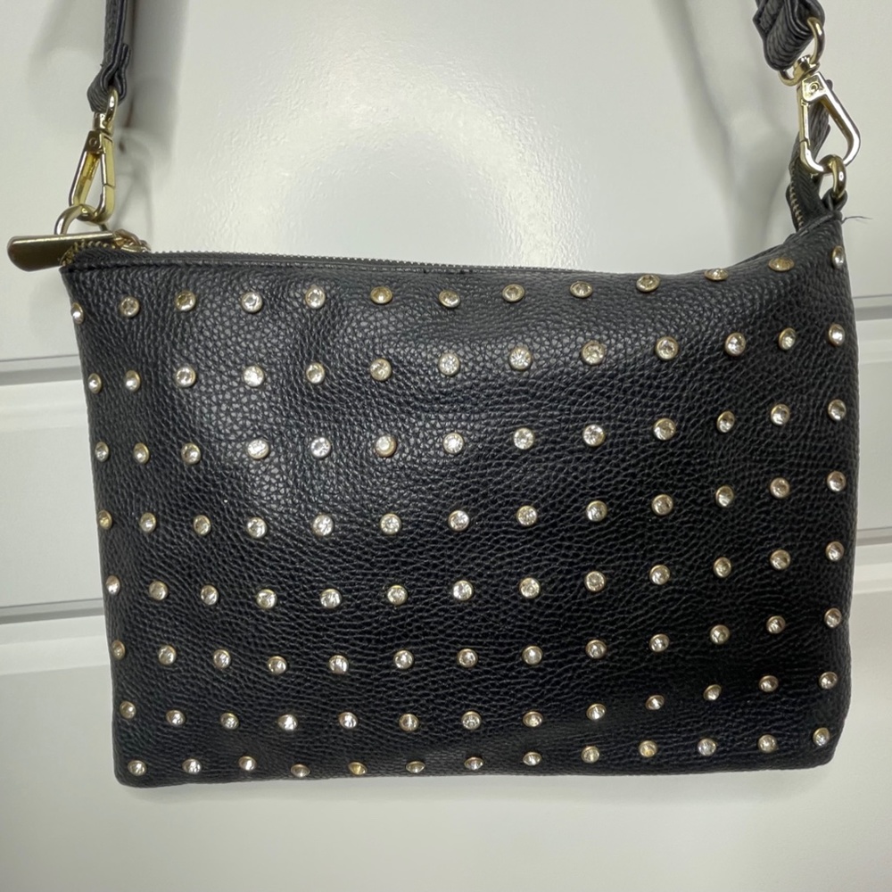 CHARMING CHARLIES BLACK  STUDDED CROSSBODY